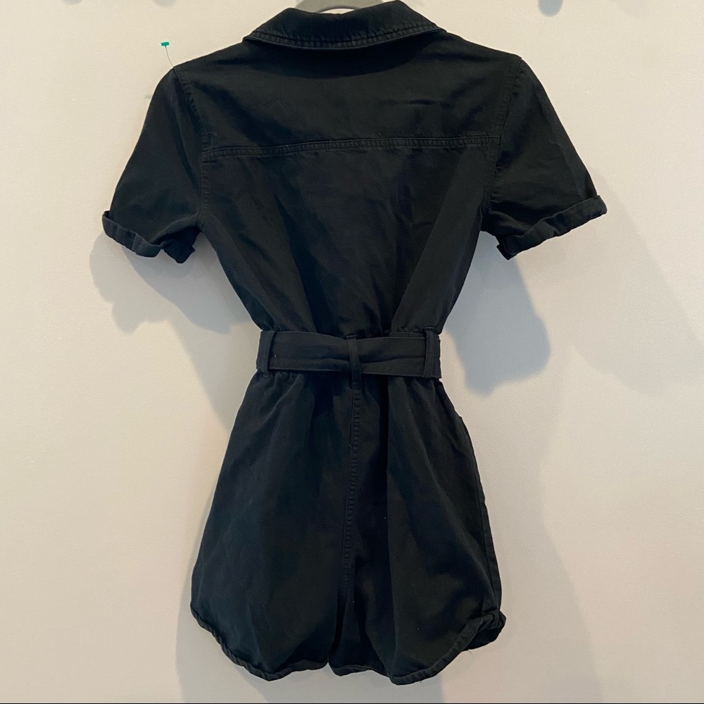 Urban Outfitters Black Coverall Tie Waist Utility Shorts Jumpsuit - Picture 5 of 7